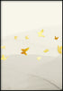 Creme Butterflies Left Real Gold Poster